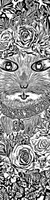 Free colorable bookmarks of a hamster with roses up close